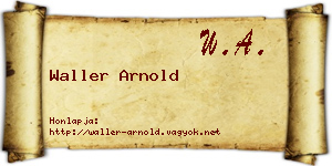 Waller Arnold névjegykártya